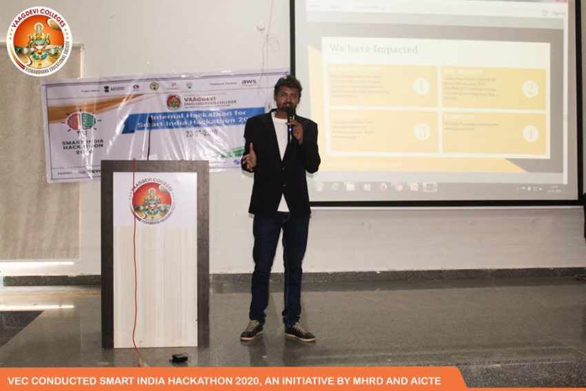VEC CONDUCTED SMART INDIA HACKATHON 2020, AN INTIATIVE BY MHRD AND AICTE