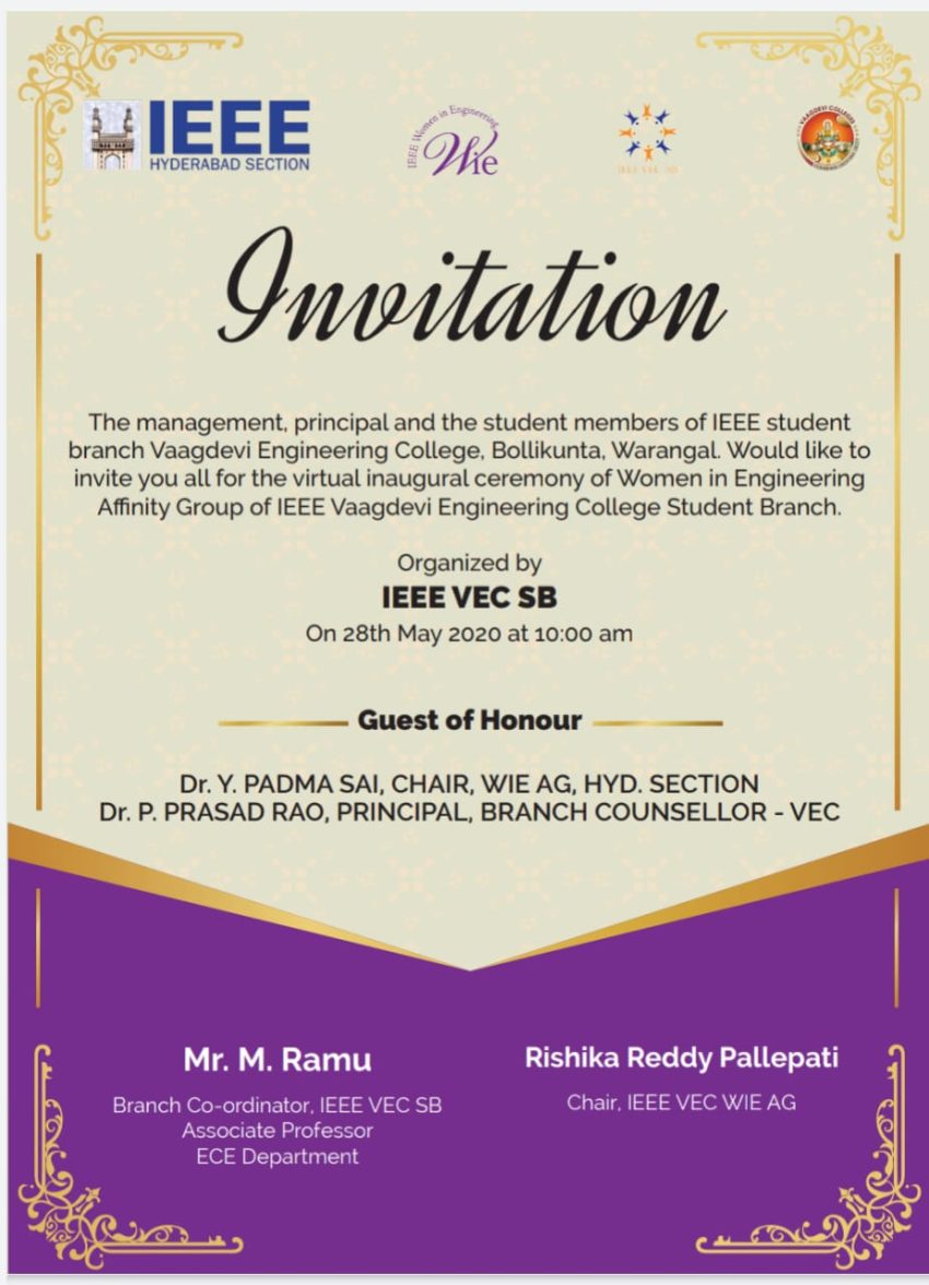 Best Engineering College of Telangana Vaagdevi Engineering College